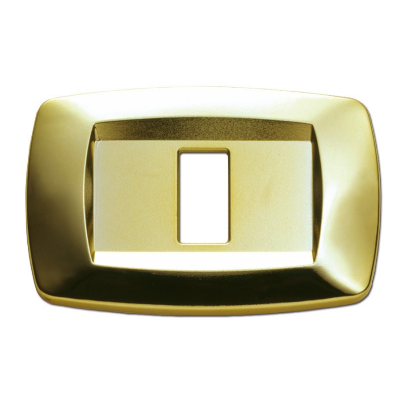 Master Modì per Bticino placca 1 modulo colore ottone lucido MD211 Master Modì per Bticino placca 1 modulo colore ottone lucido MD211